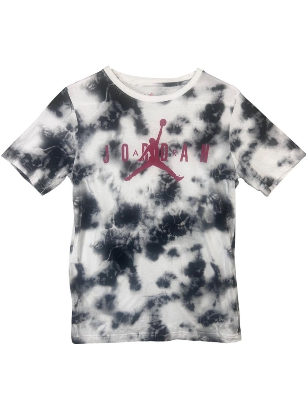Air Jordan Tie Dye Youth T-Shirt XL (13-15) Black & White With Red Logo